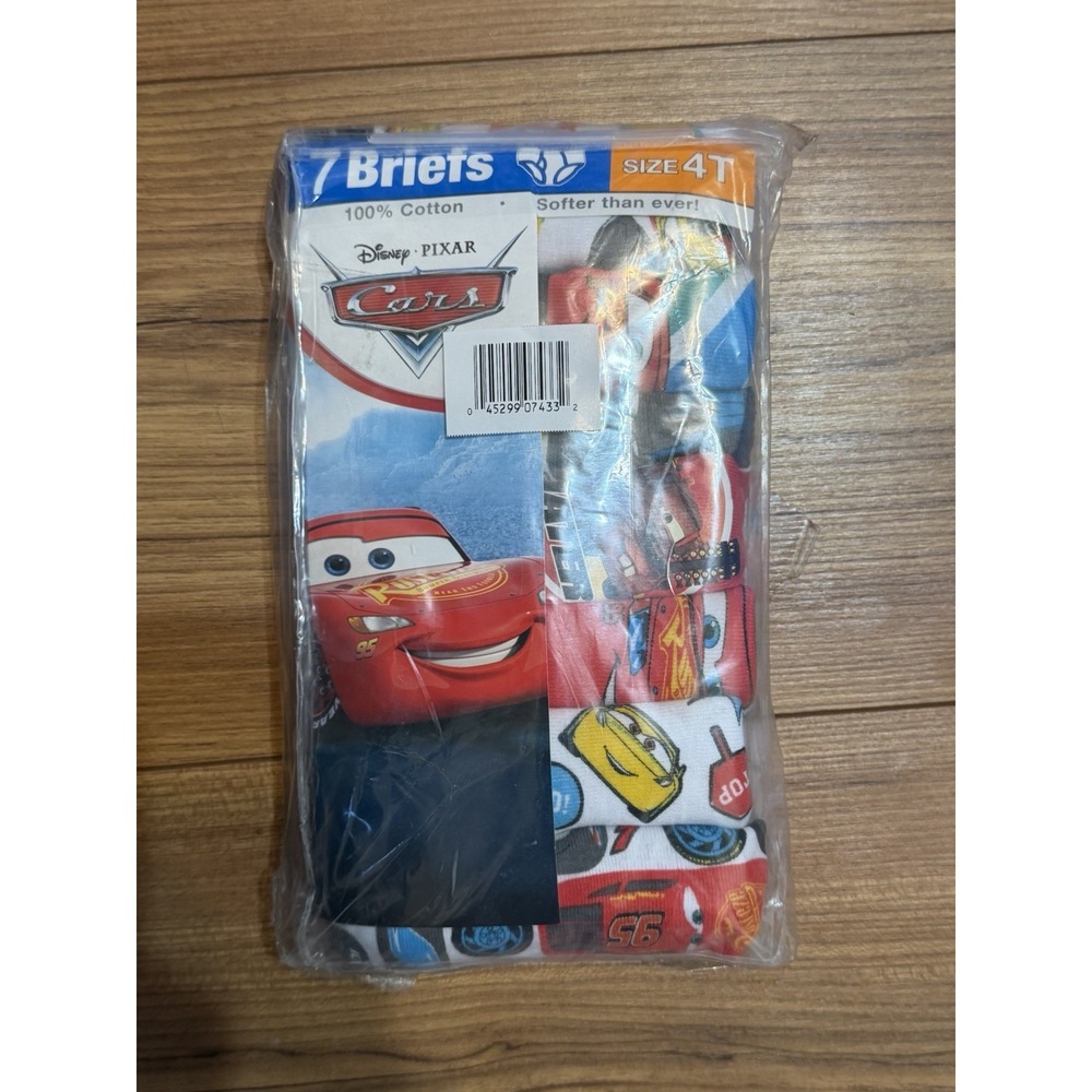 Disney Pixar Cars Boys Briefs Underwear 7 Pack Size 4 Movie Theme New Preschool